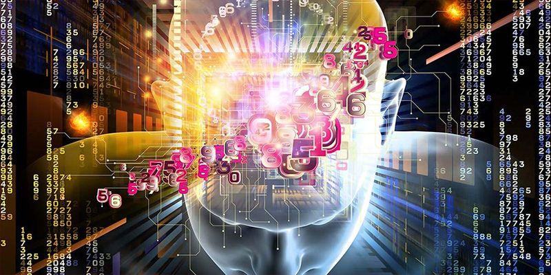 microphone with U.S banner in background